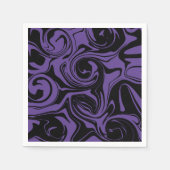 Paarse en Zwarte retro marmeren werveling Servet (Voorkant)