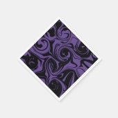 Paarse en Zwarte retro marmeren werveling Servet (Hoek)