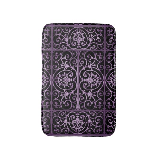 Paarse en zwarte rollen badmat (Voorkant Verticaal)