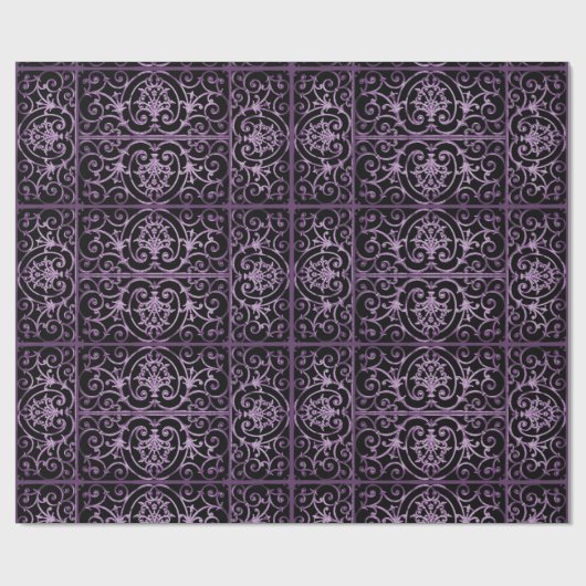 Paarse en zwarte rollen cadeaupapier (Vlak)