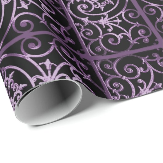 Paarse en zwarte rollen cadeaupapier (Rol Hoek)