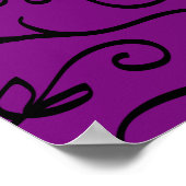 Paarse en zwarte Roos Gothic Wedding Ceremonony Si Poster (Hoek)