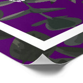 Paarse en zwarte Roos Gothic Wedding Ceremonony Si Poster (Hoek)