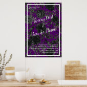 Paarse en zwarte Roos Gothic Wedding Ceremonony Si Poster (Keuken)