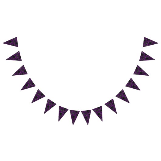 Paarse en Zwarte Roos Gotische Bruiloft Bunting Vlaggetjes (Alle)