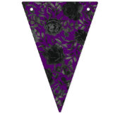 Paarse en Zwarte Roos Gotische Bruiloft Bunting Vlaggetjes (Derde vlag)