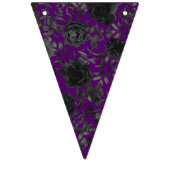 Paarse en Zwarte Roos Gotische Bruiloft Bunting Vlaggetjes (Tweede vlag)