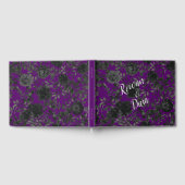 Paarse en Zwarte Roos Gotische Bruiloft Gastenboek (Volledig)