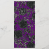 Paarse en zwarte Roos Gotische bruiloft Menu (Achterkant)