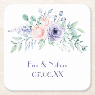 Paarse en zwarte roze Waterverf Kartonnen Onderzetters