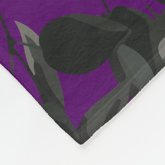 Paarse en zwarte Rozen gotische bruiloft deken (Hoek)