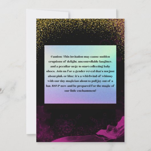 Paarse en zwarte sekse onthullen uitnodiging (Achterkant)