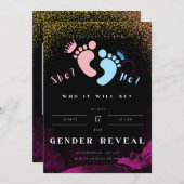 Paarse en zwarte sekse onthullen uitnodiging (Voorkant / Achterkant)