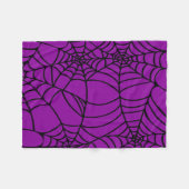 paarse en zwarte spinneweb Halloween gothic Fleece Deken (Voorkant (Horizontaal))