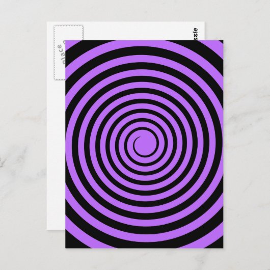 Paarse en zwarte spiraalvormige Gepersonaliseerd S Briefkaart (Voorkant / Achterkant)