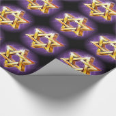 Paarse en zwarte ster van David Wrapping Paper Cadeaupapier (Hoek)