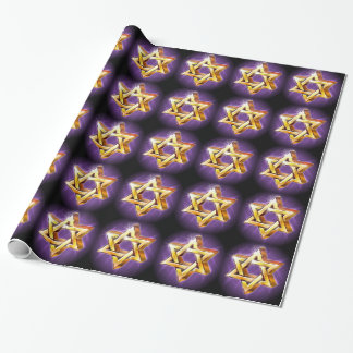 Paarse en zwarte ster van David Wrapping Paper Cadeaupapier