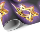Paarse en zwarte ster van David Wrapping Paper Cadeaupapier (Rol Hoek)