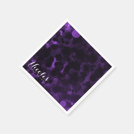 Paarse en zwarte Stippen Moderne grafische kaart Servet (Hoek)