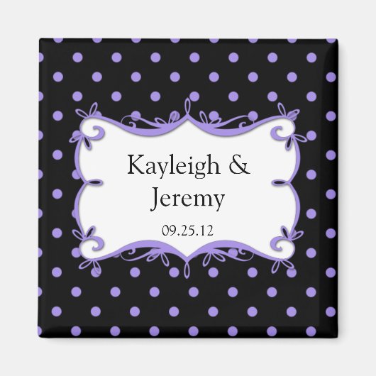 Paarse en zwarte stippen Opslaan De datum Magn Magneet (Voorkant)