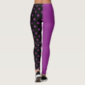 Paarse en zwarte stippen verschillend leggings (Achterkant)