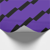 Paarse en zwarte streep cadeaupapier (Hoek)