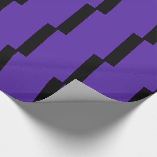 Paarse en zwarte streep cadeaupapier (Hoek)