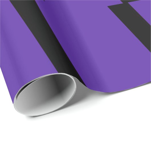 Paarse en zwarte streep cadeaupapier (Rol Hoek)