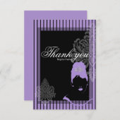 Paarse en zwarte strepen Hartelijk dank Bedankkaart (Voorkant / Achterkant)