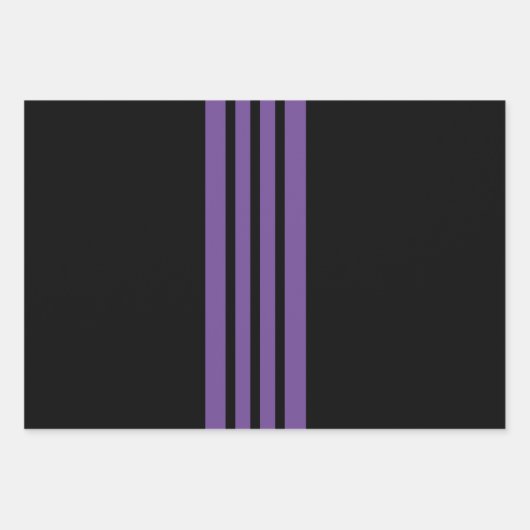 Paarse en zwarte strepen inpakpapier vel (Voorkant 3)