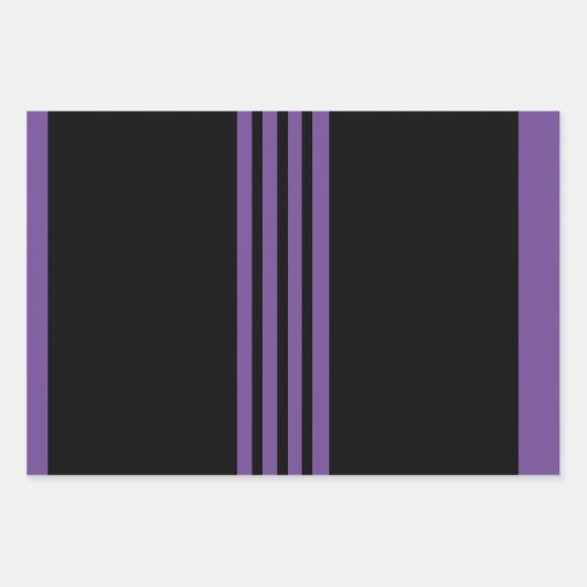 Paarse en zwarte strepen inpakpapier vel (Voorkant 2)
