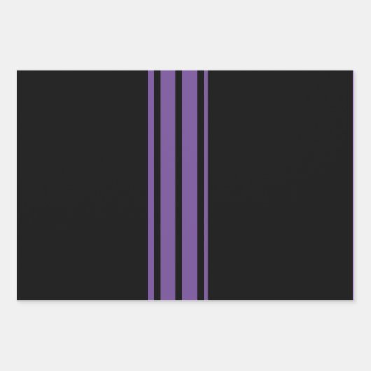 Paarse en zwarte strepen inpakpapier vel (Voorkant)