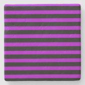 Paarse en zwarte strepen | stenen onderzetter (Voorkant)