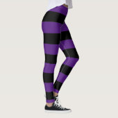 Paarse en zwarte strepen Stripte Leggings (Rechts)