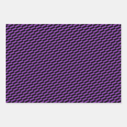 Paarse en zwarte strepen &. Zig Zags Inpakpapier Vel (Voorkant 2)