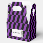 Paarse en zwarte Stripe Halloween Treat Favor Box Bedankdoosjes (Geopend)