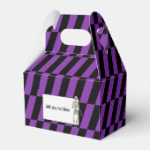 Paarse en zwarte Stripe Halloween Treat Favor Box Bedankdoosjes (Voorkant Zijde)