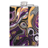 Paarse en zwarte Sugar Skull Halloween Heupfles (Achterkant)