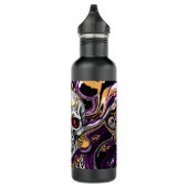 Paarse en zwarte Sugar Skull Halloween Waterfles (Rechts)