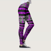 Paarse en zwarte suiker schedel legging (Rechts)
