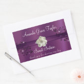 Paarse en Zwarte Sweet Sixteen Waterfles Label (Envelop)