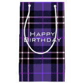 Paarse en zwarte Tartan Klein Gift Bag Klein Cadeauzakje (Voorkant)