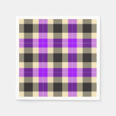 Paarse en zwarte tartan Papier servetten (Voorkant)