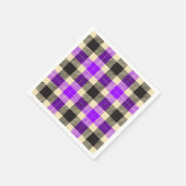 Paarse en zwarte tartan Papier servetten (Hoek)