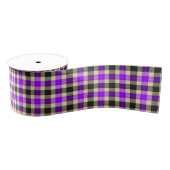 Paarse en zwarte Tartan Plaid lint (Spoel)