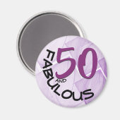 Paarse en zwarte typografie | 50e verjaardag magneet (Voorkant / Achterkant)