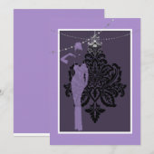 Paarse en zwarte uitnodiging (Voorkant / Achterkant)