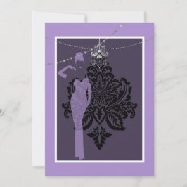 Paarse en zwarte uitnodiging