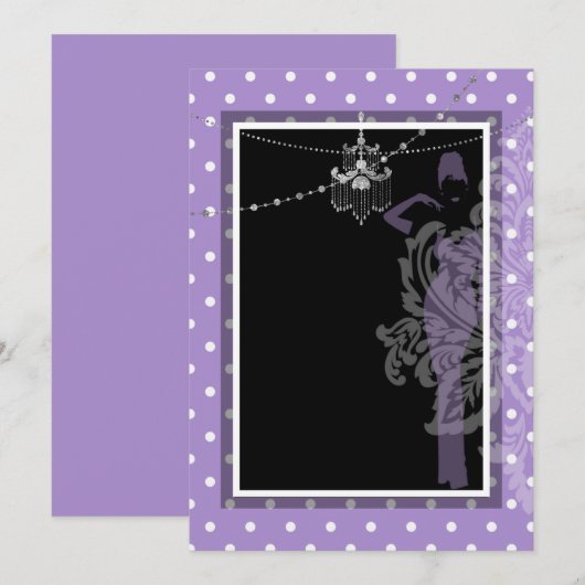 Paarse en zwarte uitnodiging (Voorkant / Achterkant)