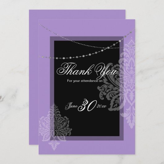 Paarse en zwarte uitnodiging (Voorkant / Achterkant)